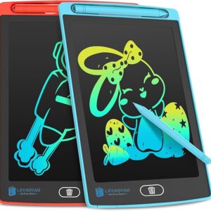 LCD Schreibtafel Spielzeug für Kinder 8.5 Zoll, 2er-Pack Maltafel Bunte Kritzeleien, Geschenke für 3-8 Jährige Mädchen Jungen(Rot Blau)